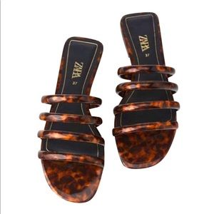 Zara Tortoise Shell Tube Strap Sandals